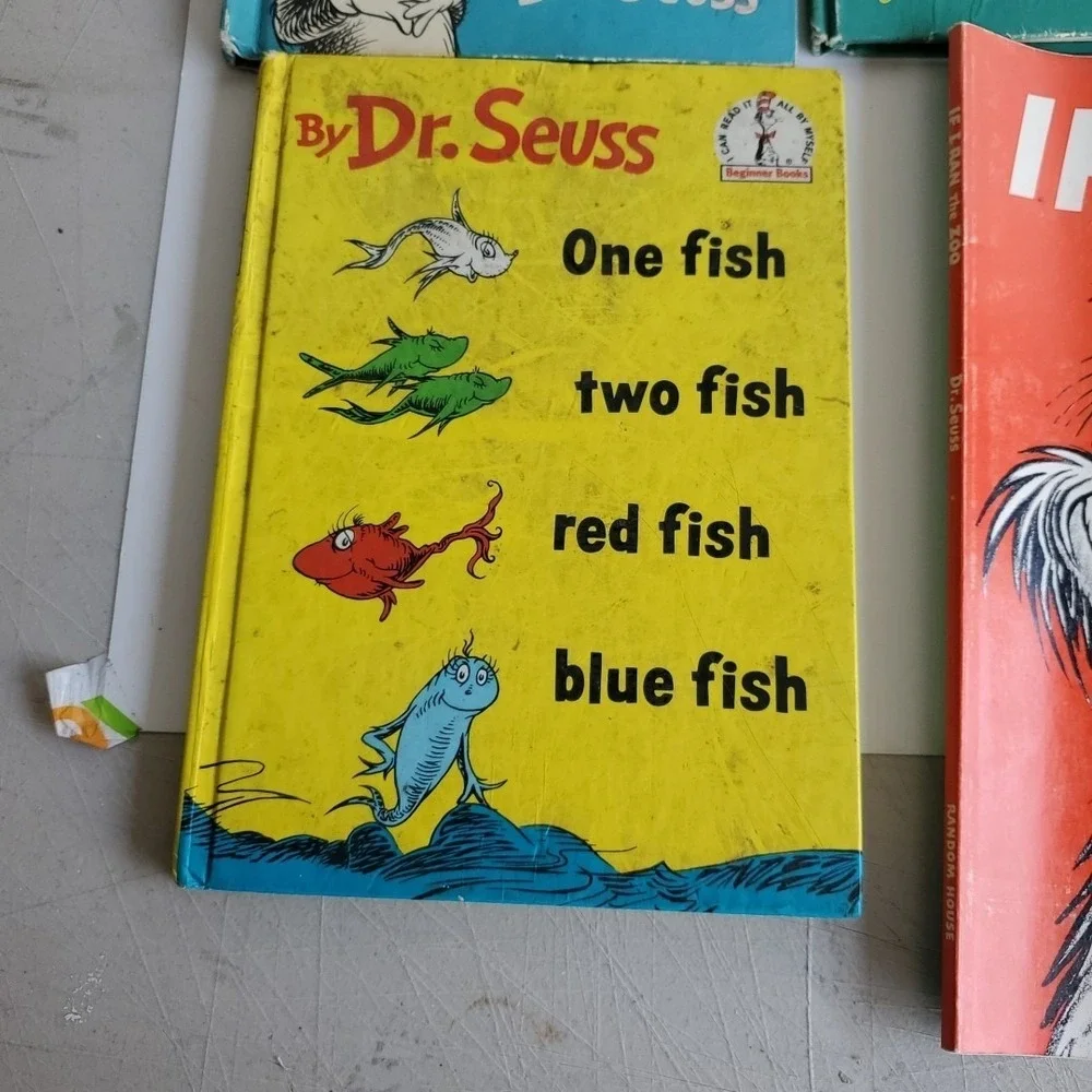 Lot of 10,Dr. Seuss Readers by Dr. Seuss HC/PB A Fly Went By Cat in the Hat‎ vtg
